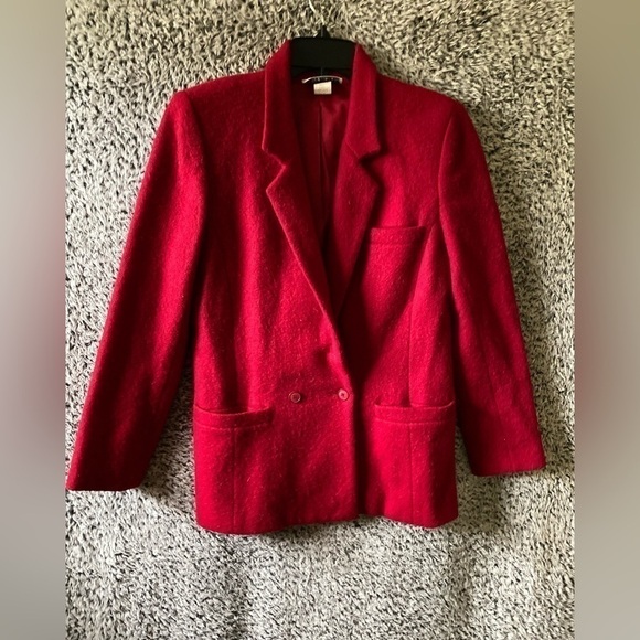 Vintage LLOYD WILLIAMS WOMEN'S Blazer Womens size 10 Red wool Nylon Acetate - Picture 7 of 7